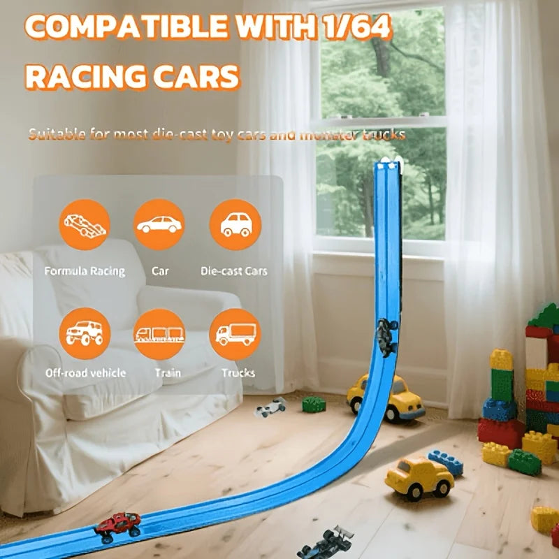 Bendy Race Track + 4 Cars