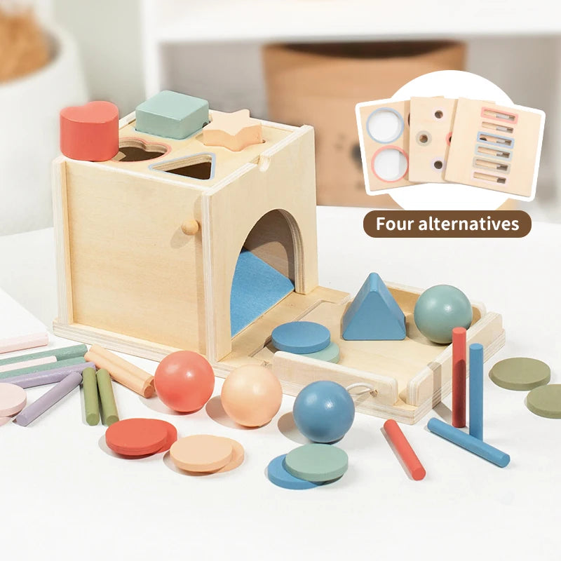 Wooden Shape-Sorting Drawers