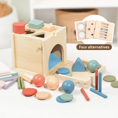 Wooden Shape-Sorting Drawers