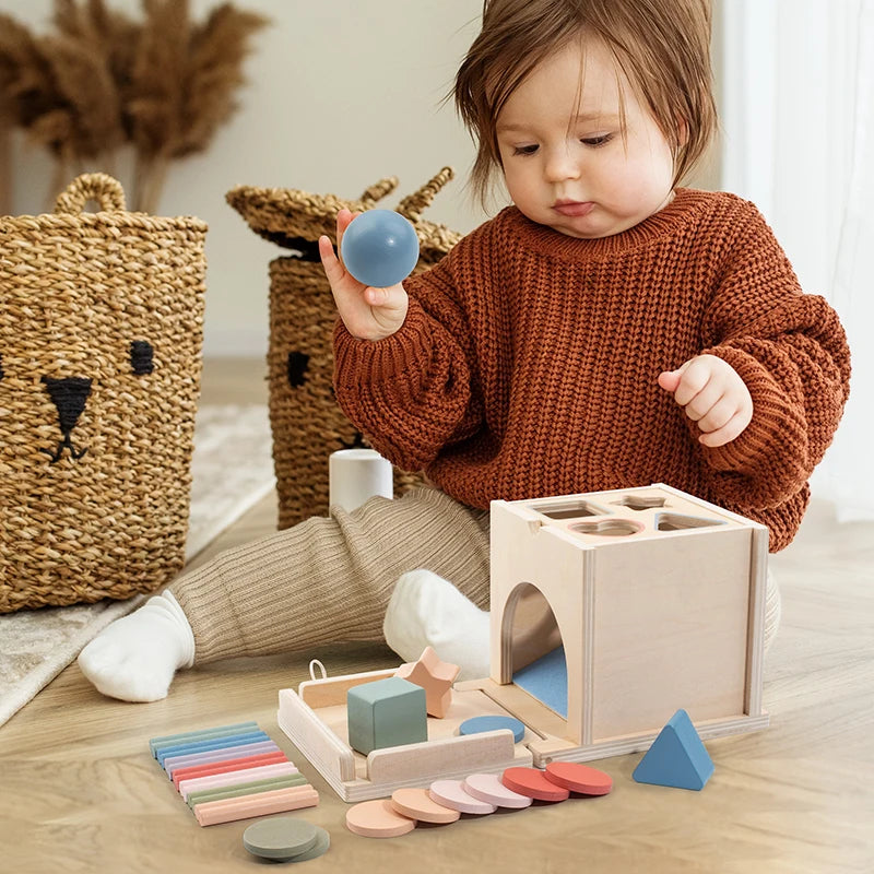 Wooden Shape-Sorting Drawers