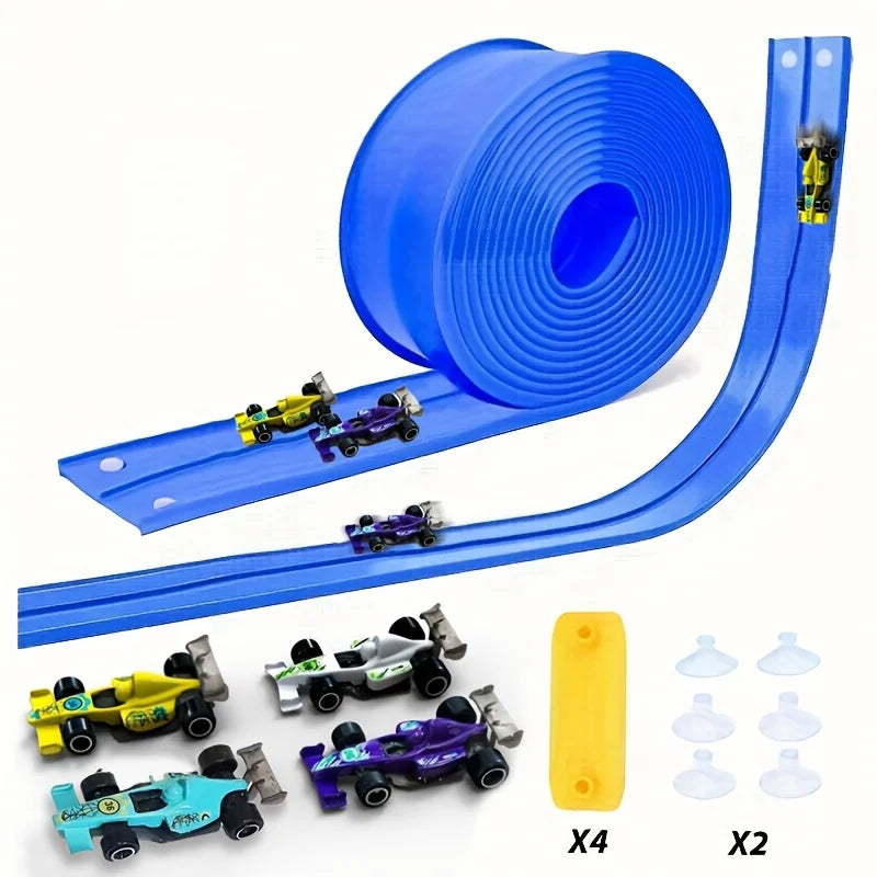 Bendy Race Track + 4 Cars
