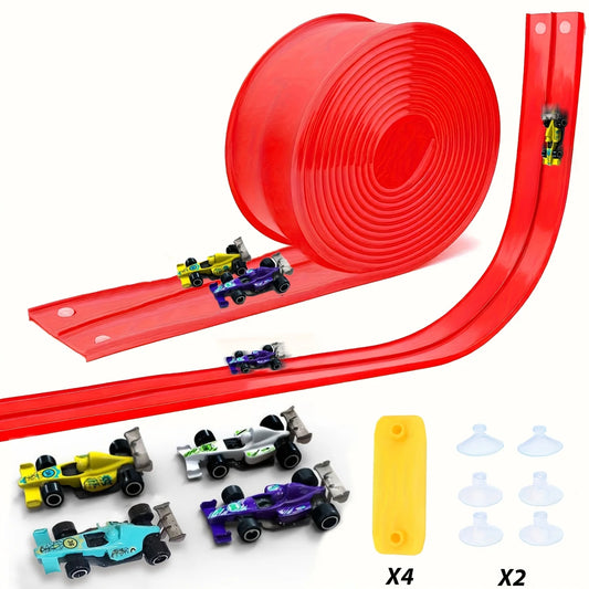 Bendy Race Track + 4 Cars