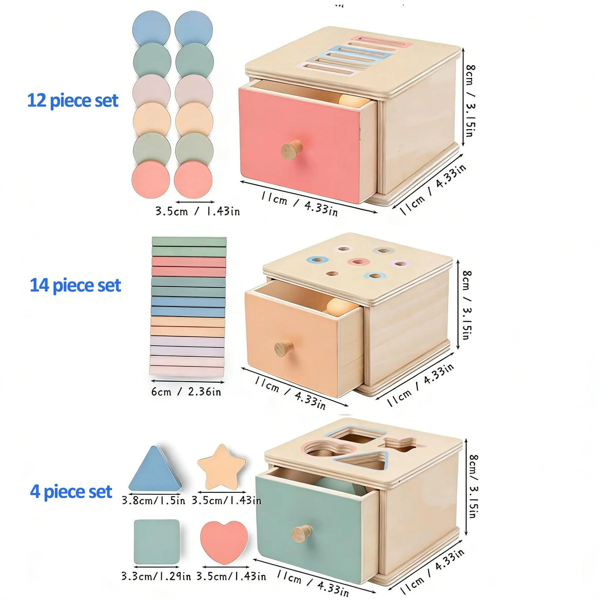 Wooden Shape-Sorting Drawers