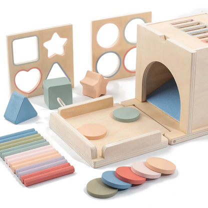 Wooden Shape-Sorting Drawers