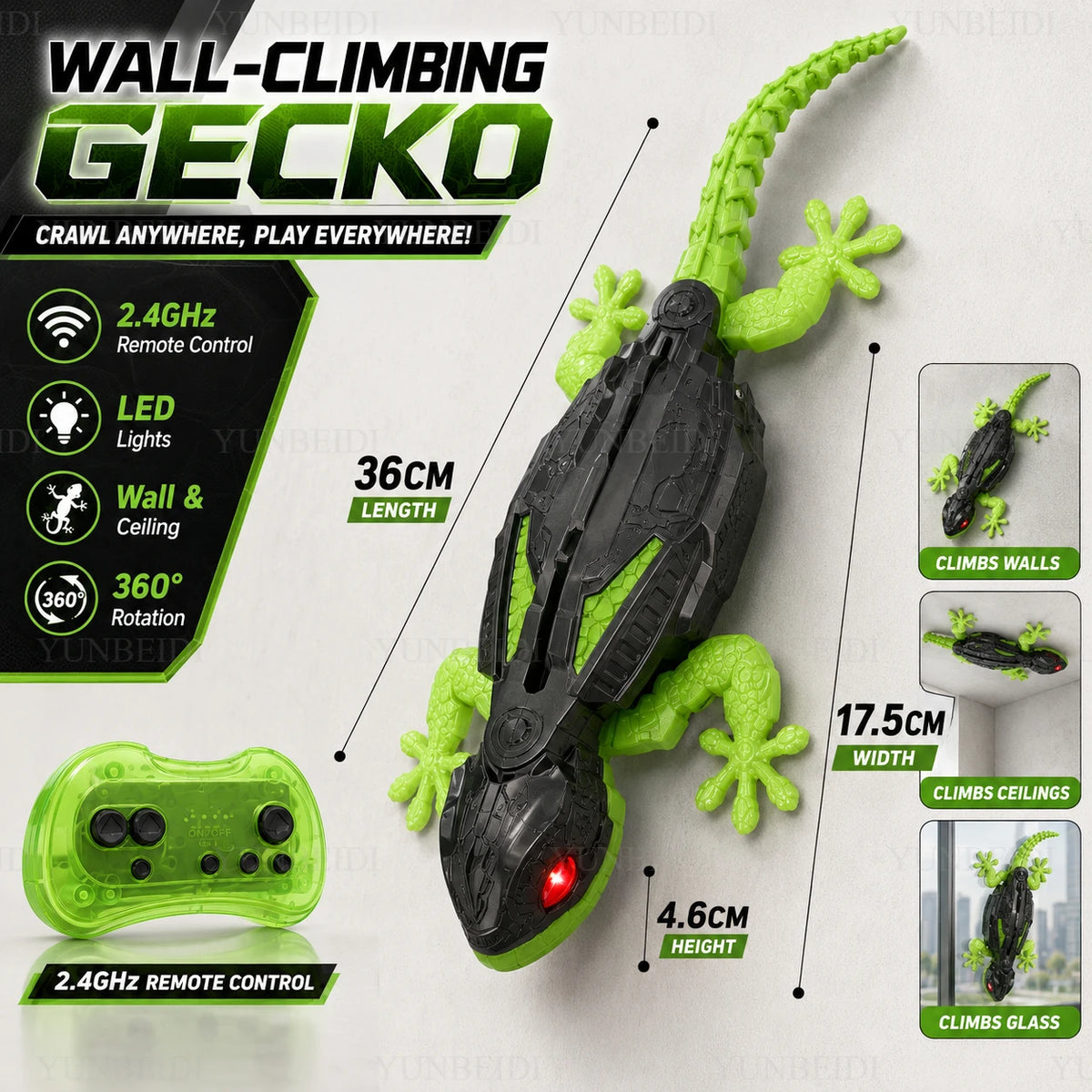 Wall-Climbing RC Gecko