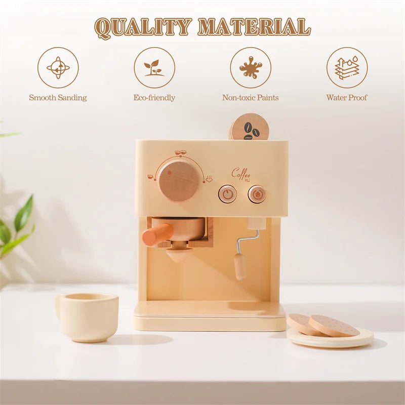 Wooden Coffee Machine Play Set