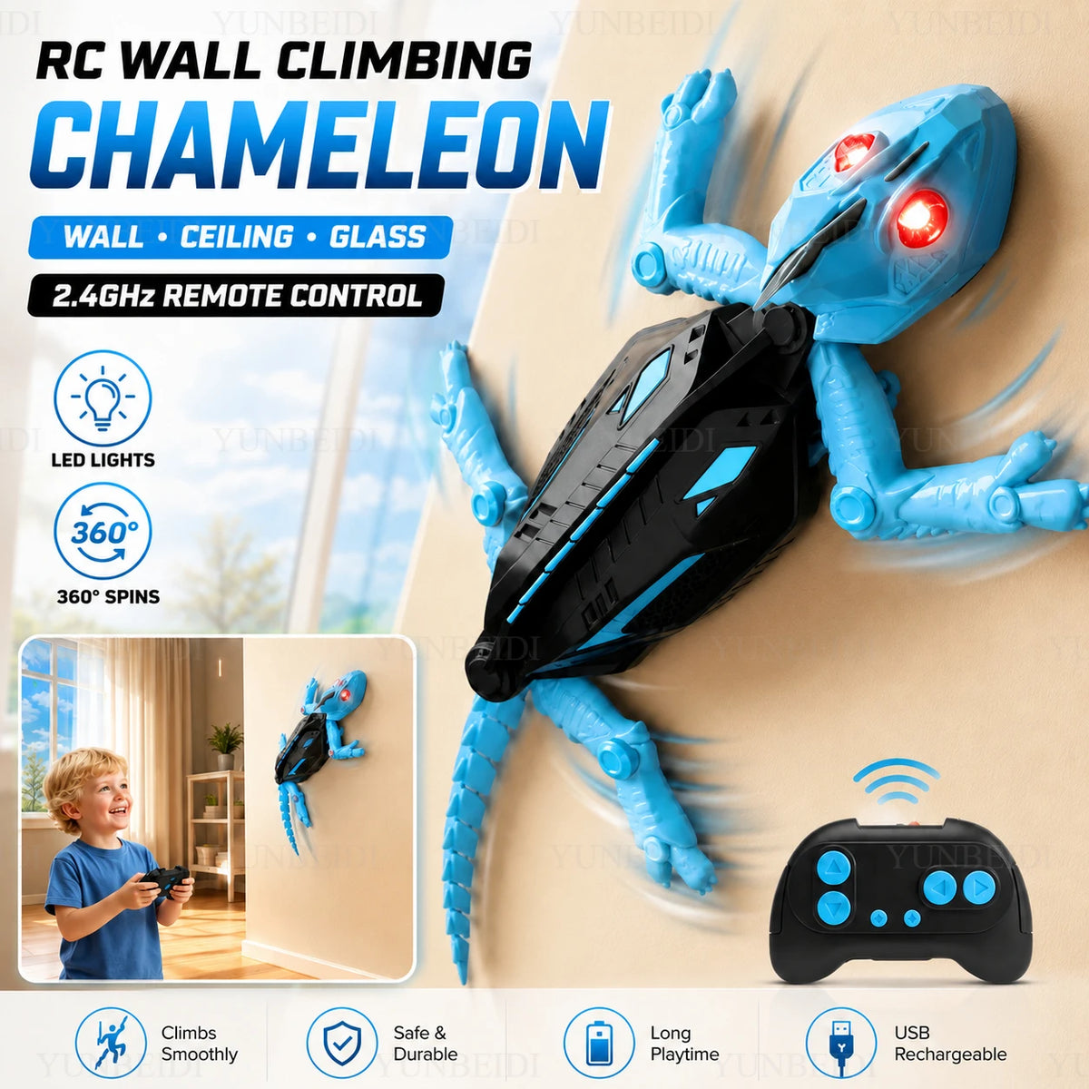 Wall-Climbing RC Gecko