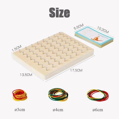 Wooden Geoboard with Pattern Cards