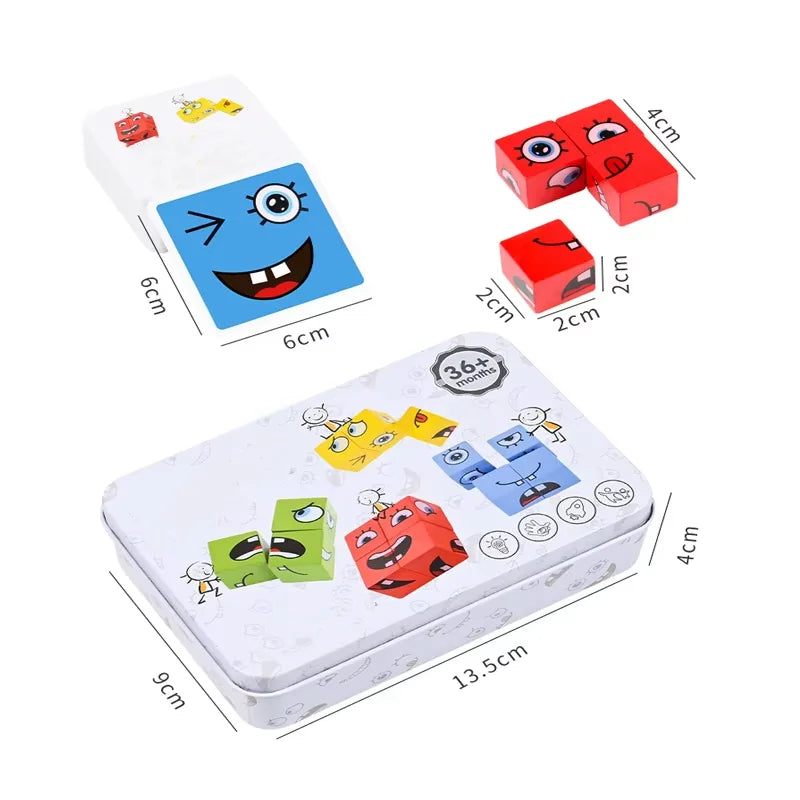 Wooden Monster Cube Puzzle