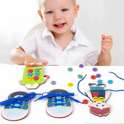 Wooden Buttons & Lacing Set